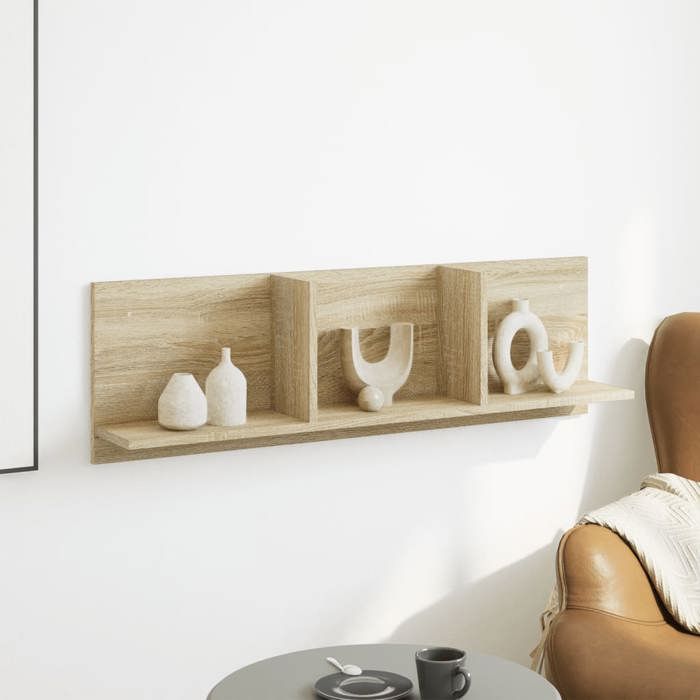 VidaXL Wall Cabinet 100x16.5x30 Cm Sonoma Oak Engineered Wood, Floating Wall Cabinet, Wall Shelf, Display Cabinet 854861