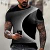 Men'S T-Shirt Short Sleeve Printed Summer Round Neck Top Trend Casual Sweatshirt