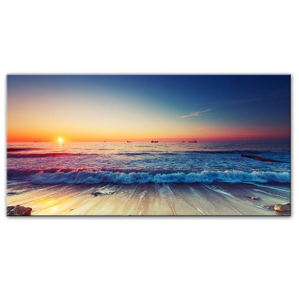 

Картины для гостиной Холст Картина Пляж Корабль Море Настенное искусство Скандинавские постеры и принты Украшение дома 20x40cm