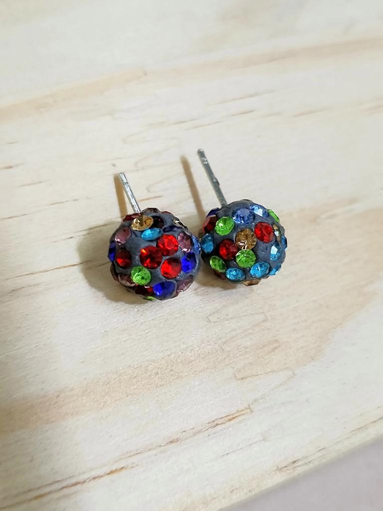 High-quality Super Flash Full Diamond Ball Earrings, Anti-allergic Silver Needle Earrings, Femininity, Japanese and Korean Versatile Earlobe Earrings,