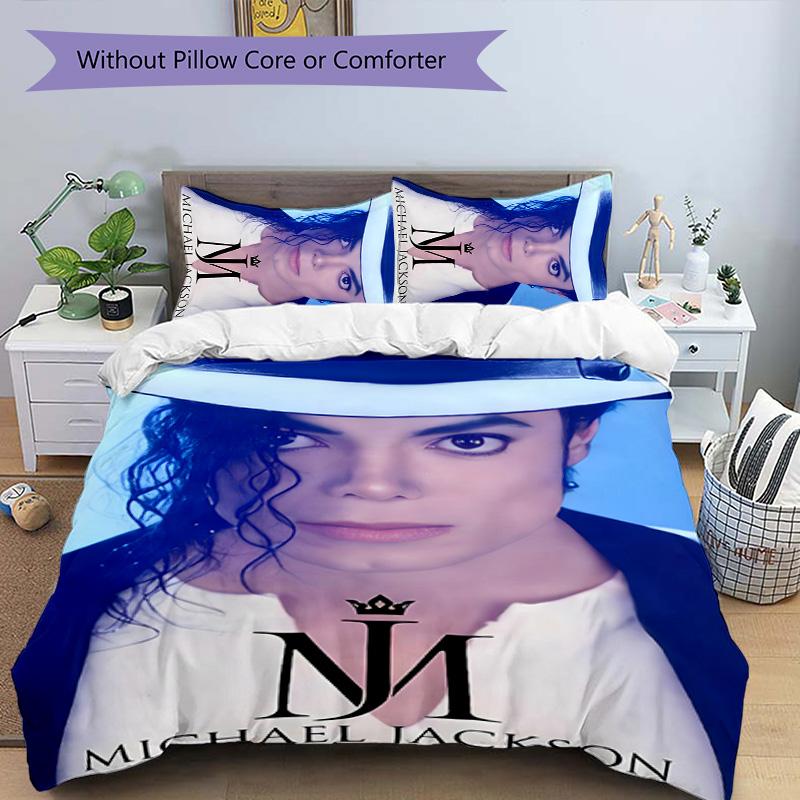 3pcs Michael Jackson Design Cover Set - HD Printed Bedding with 1 Cover and 2 Pillowcases - Perfect for Home and Dorm Decor