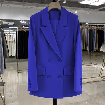 Rahat Çift Sıralı Blazer Kadın Takım Elbise Ceketleri İlkbahar Sonbahar Kore Modası Ceket İngiliz Resmi İş Blazer Ceket