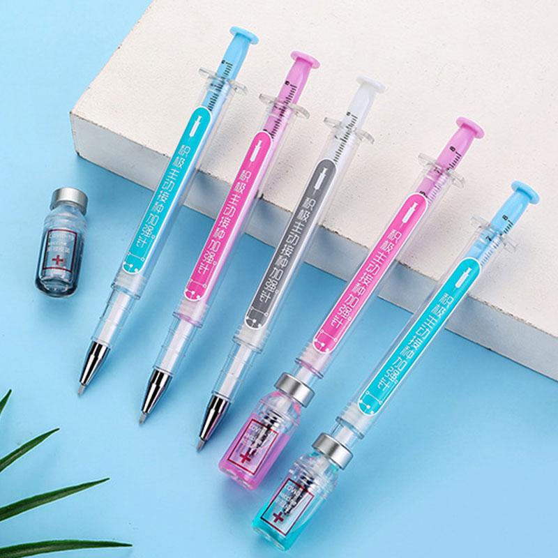 30Pieces Novelty Syringe Peculiar Shape Cute Stationery 0.5 Mm School Office Supplies Gel Pen