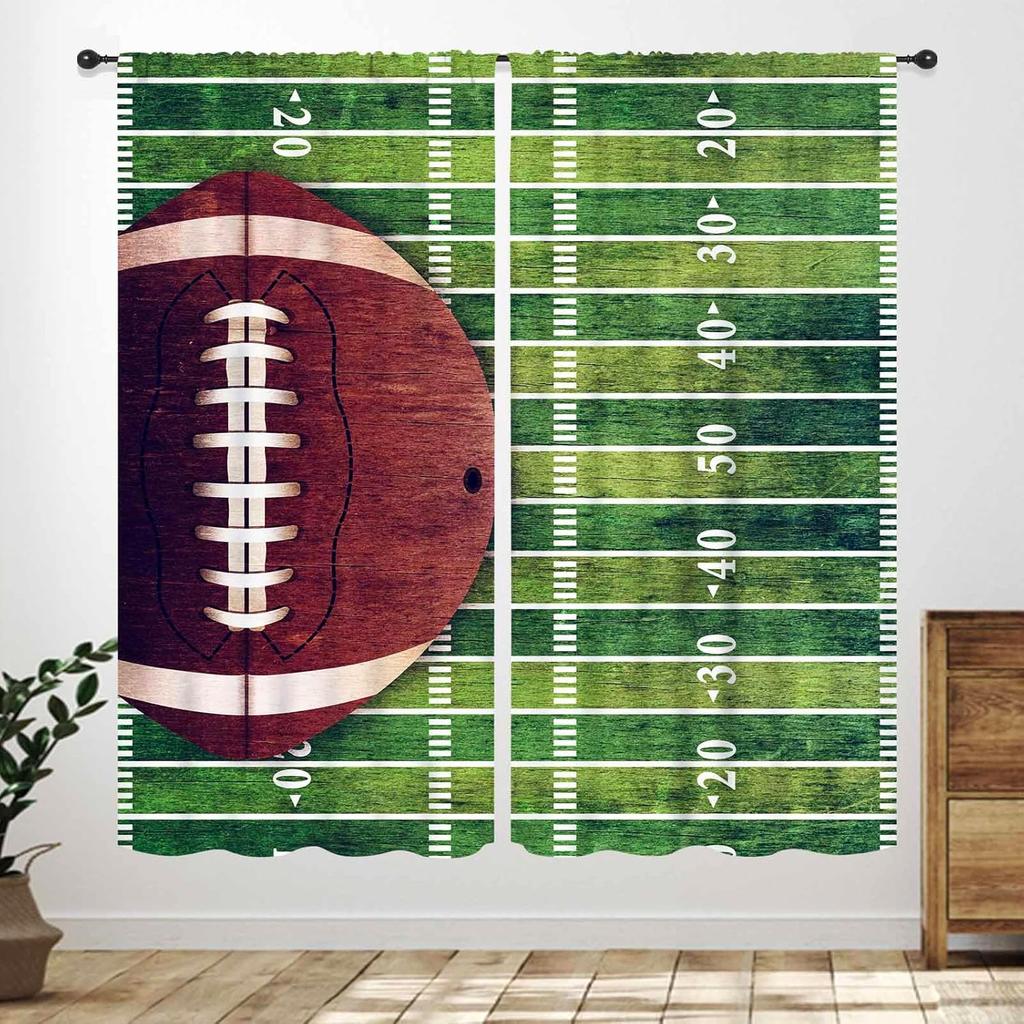 Basketball Curtains Teens Ball Sports Blue Red Flame Match Game Teen Boys Kids Bedroom Living Room Playroom Nursery Curtain For Sitting Polyester