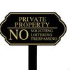 No Soliciting Sign for House with Stake Private Property Trespassing Metal Rustproof Not