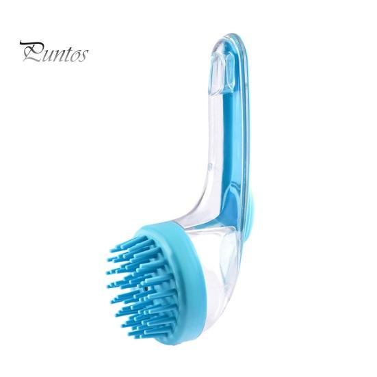 Pet Bath Brush with Soap Shampoo Container Soft Brush Head Dead Skin Loose Fur Removal Dog Cat Bathing Massage Grooming Brush