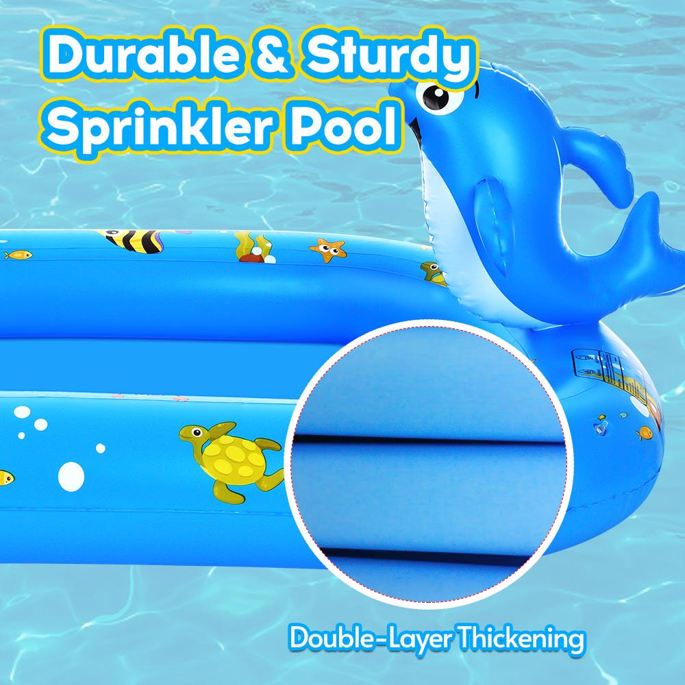 Guard for Kids, Large Inflatable Pool, Cute Shape, Thick Pool Water Mat, Outdoor Water Play Sprinkler Pad