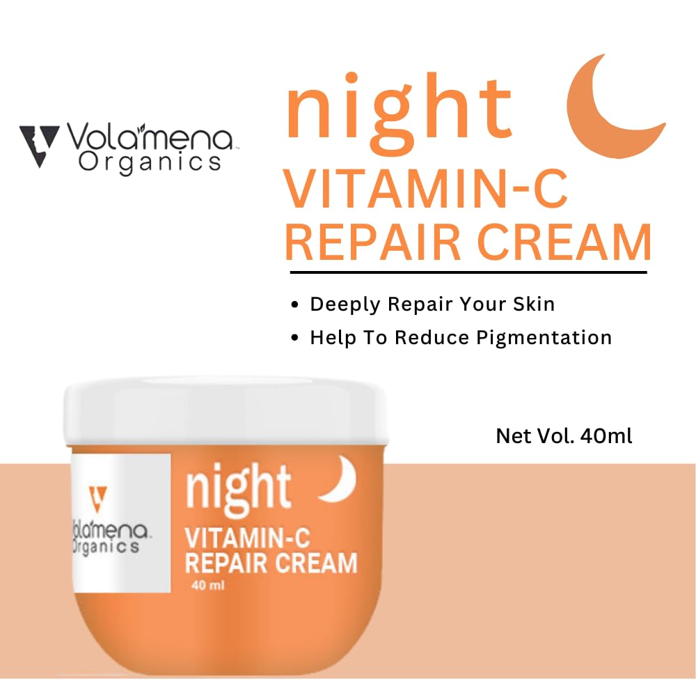 Volamena Vitamin C Night Repair Cream With Vitamin-C, Lemon For Deeply repair Your Skin 40 ml