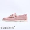 Unisex seemisnahast mokassiinid Mugavad vabaaja mokassiinid Slip-on kummitalaga Moodsad muulad Suvejalatsid Trendikad naiste kingad