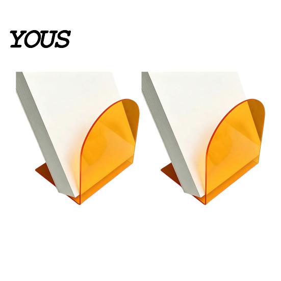 Durable Shelf Decor for Magazines 1 Pair Acrylic Bookends, Clear Book Ends Holders Shelves, Decorative Arch Organizing Tools Workstations Stopper,