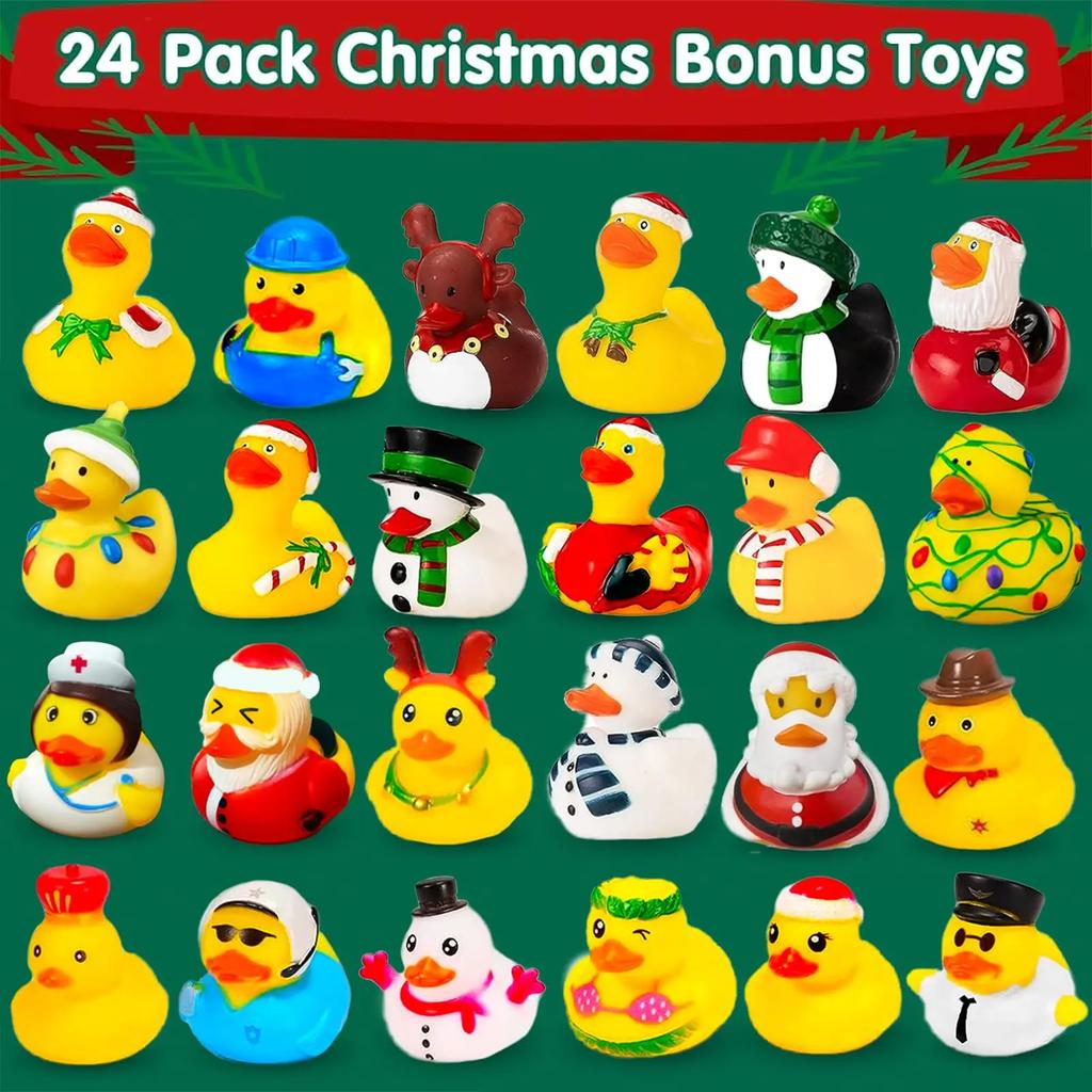 Christmas Rubber Duck Advent Calendar ,24 Days Christmas Countdown Calendar,24 Rubber Ducks for Boys Girls Christmas Party