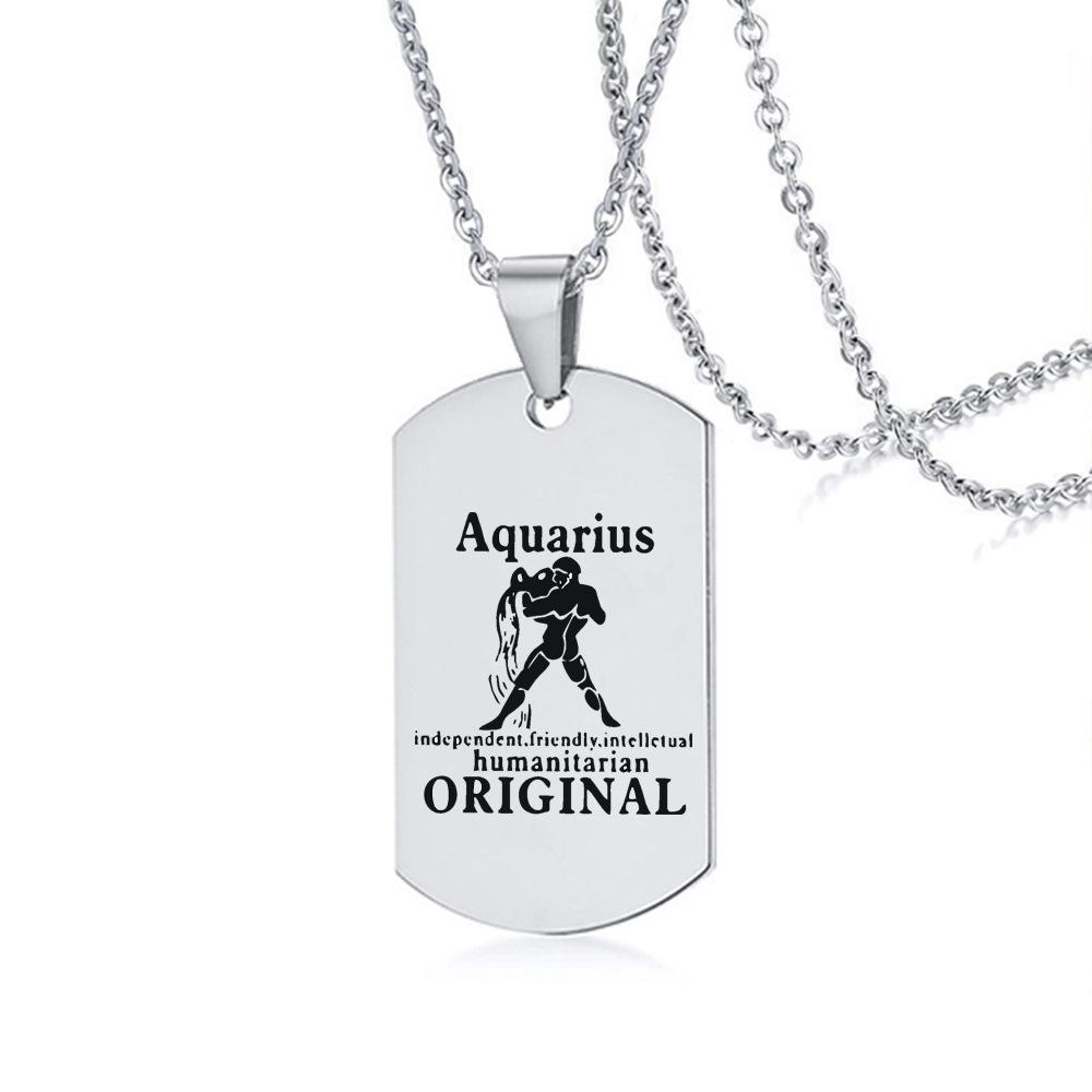 Sternzeichen Halskette für Männer Frauen 12 Konstellation Edelstahl Skorpion Kette Halskette Geburtstagsgeschenk Anhänger Schmuck