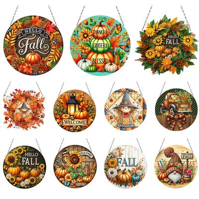 Fall Theme 2D Flat DIY Special Shape Rhinestone Diamond Art Window Pendants Diamond Art Pendant Home Wall Decoration Crafts