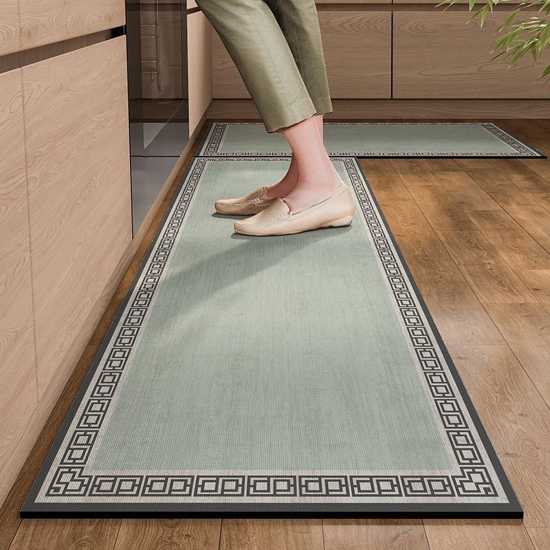 2/1PC Retro American Kitchen Soft Diatomized Mud Floor Mat Long Strip Combination Wash Waterproof And Oil Proof Foot Mat