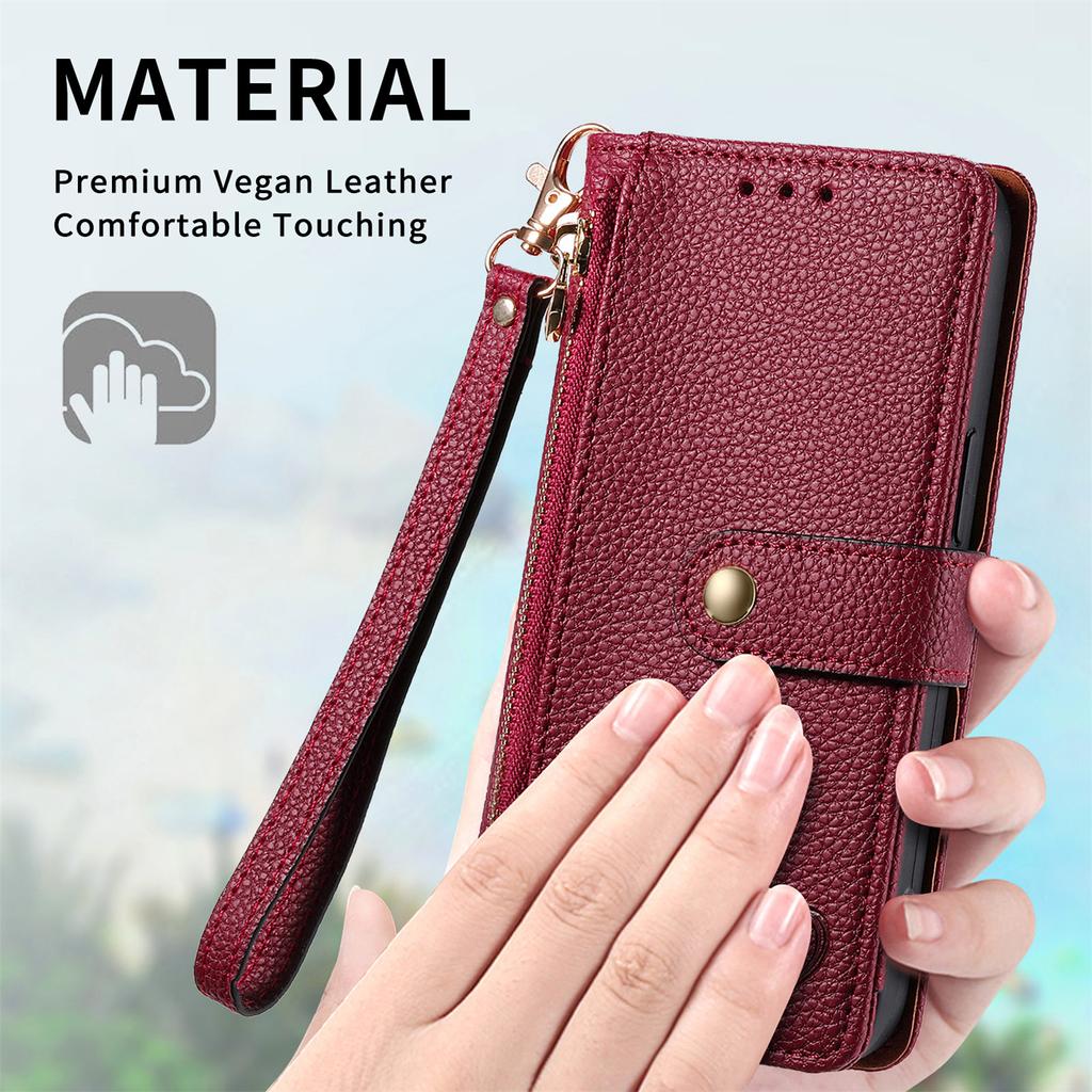 For Xiaomi 17 Pro Max Cases Wallet Stand Retro Texture Leather Phone Cover with Lanyard
