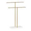 Jewelry Stand Two Level Necklace and Bracelet Holder with Multiple Hooks, Metal Display Rack for Dresser Top and Vanity Storage Use