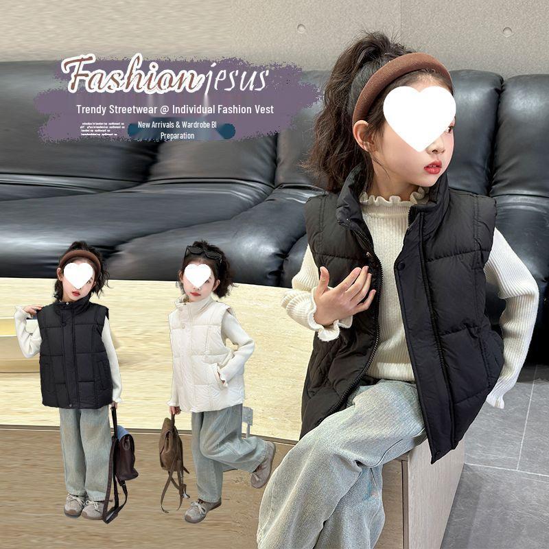 2025 Kids Warm Autumn/Winter Vest - Lightweight Pearl Cotton, Versatile Casual Outfit for Girls and Boys