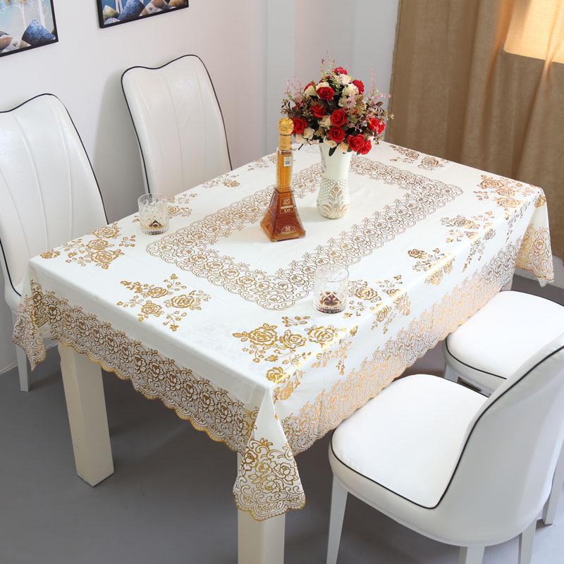 Waterproof, Heat-Resistant PVC Tablecloth - Oil-Proof, Wash-Free, European Style Rectangular Dining or Coffee Table Cover, Pastoral Design.