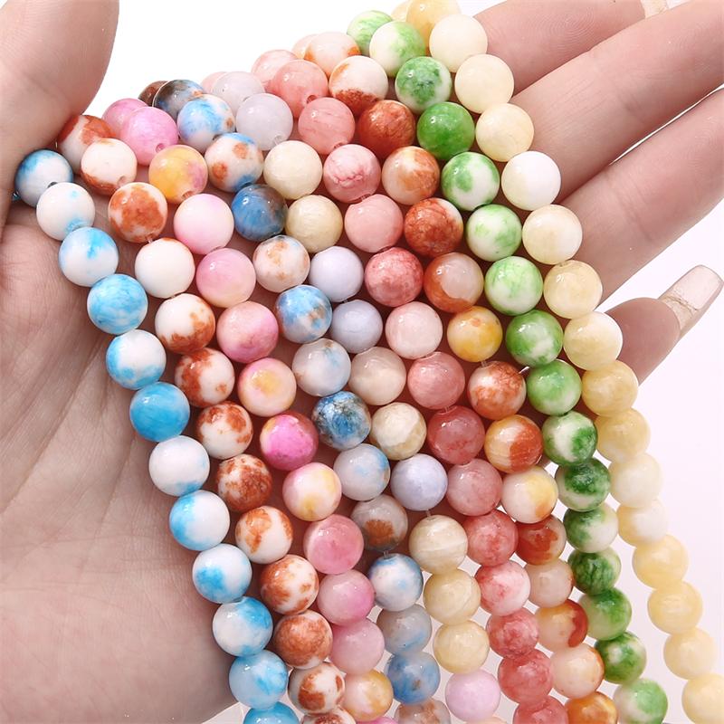 Natural Colored Round Beads Loose Round Beads For Jewelry Making DIY Bracelet Necklace Earring Accessories