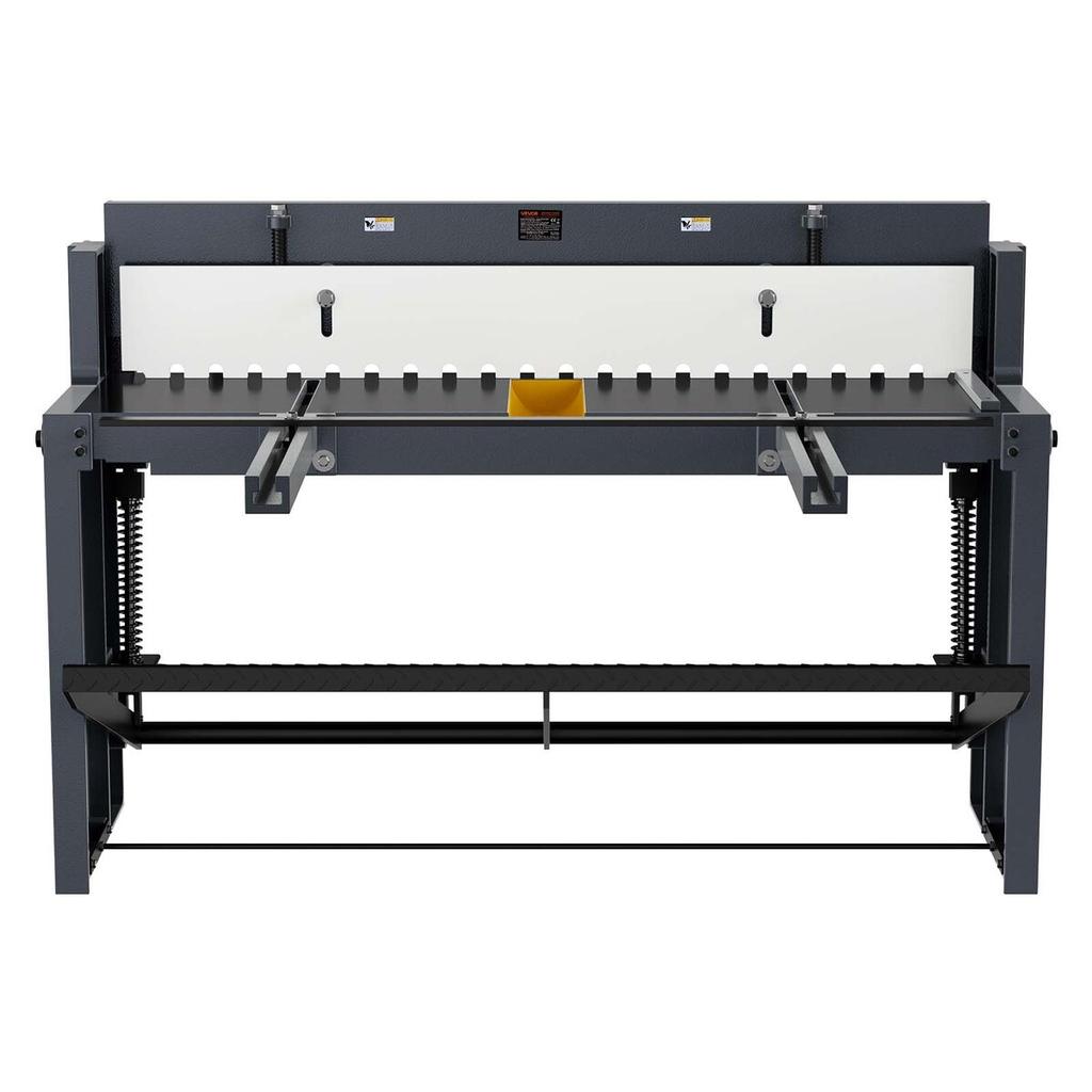 Foot Stomp Sheet Metal Shear, 1320 mm Width Manual Floor Shear, with Soild Steel Frame, Adjustable Blade Gap, Material Stops, Foot-Pedal Control for