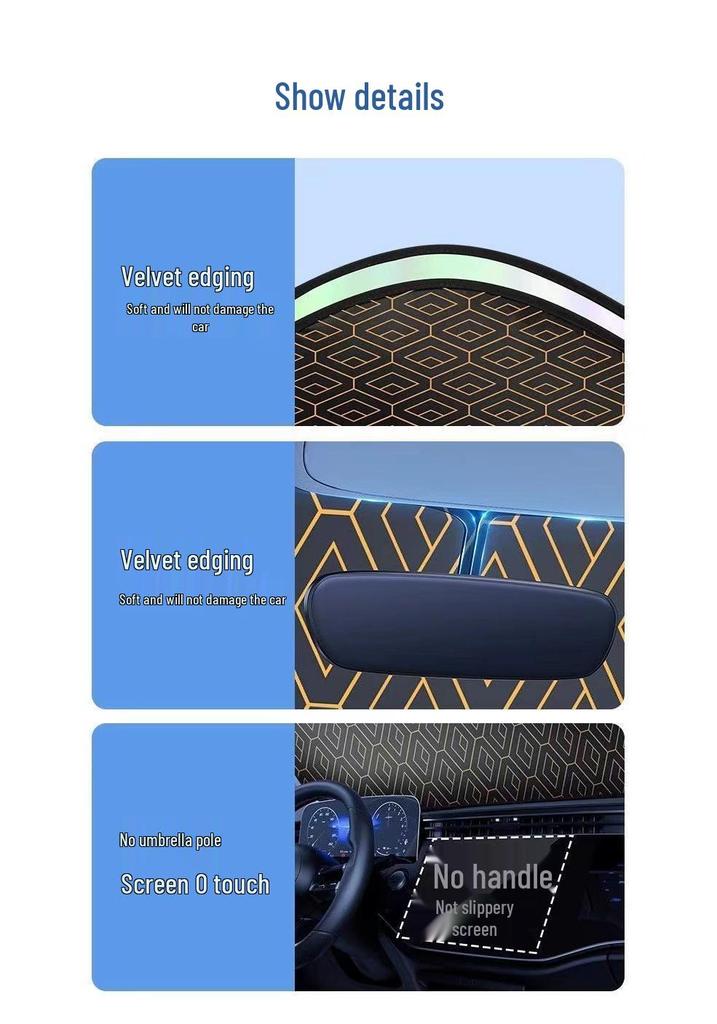 Three-Layer Car Sunshade: Activated Carbon for Formaldehyde Removal, UV Protection, Heat Insulation, Light Blocking.