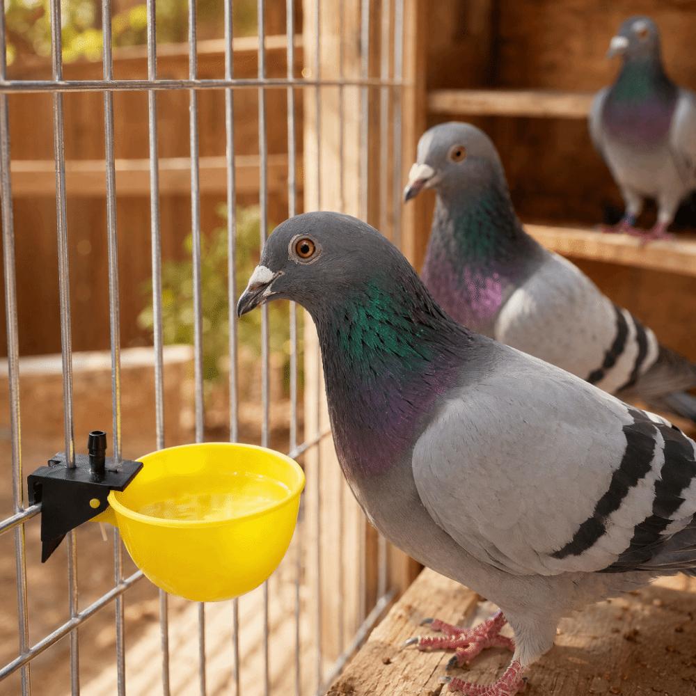 10Pcs Yellow Automatic Bird Waterer Large Capacity Bird Water Drinker Pet Bird