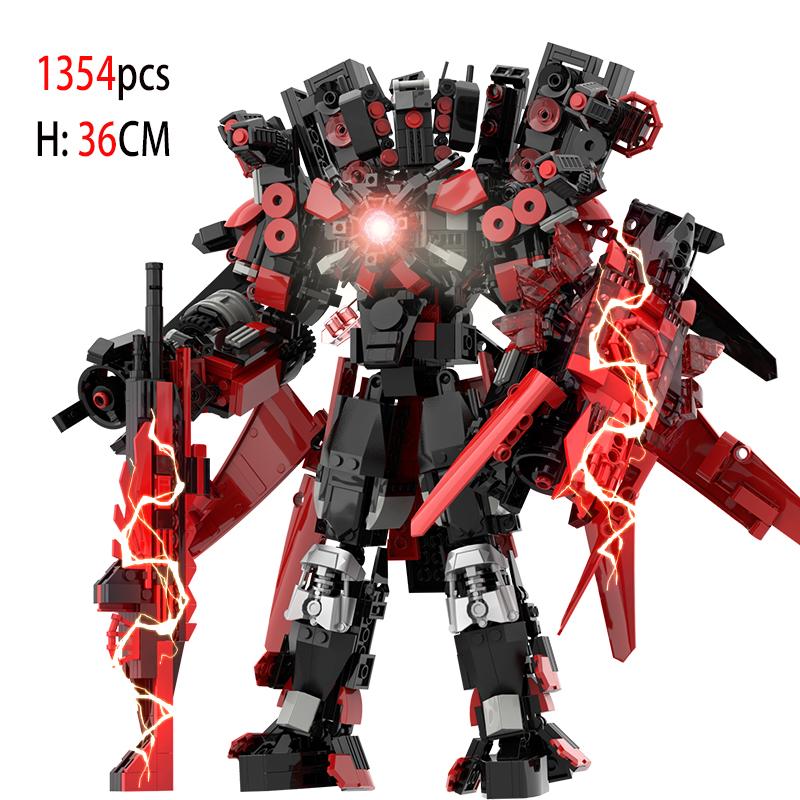 MOC Latest Version Skibidi Toilet Builing Blocks Action Figure Titan Speakerman Clock Cameraman Bricks for Birthday Xmas Gifts