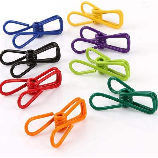 30 Pcs 2 Inch 10 Different Random Colors Chip Clips, PVC Coating High Elasticity Strength Clothes P, Food Clips and Bag Clips