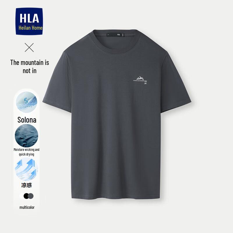 HLA Men s Quick-Dry Round Neck Short Sleeve T-Shirt L