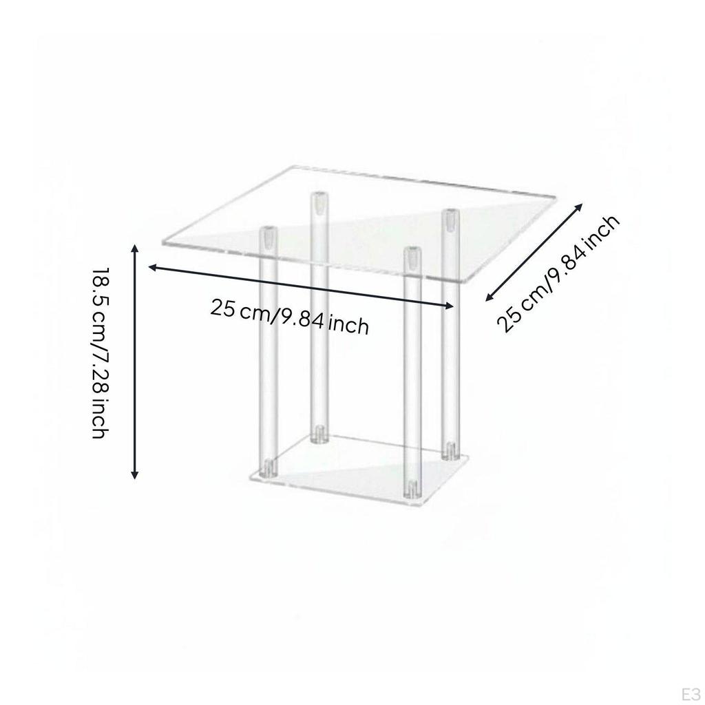 Acrylic Food Display Stand Easy To Clean Clear Dessert Risers for Bakers