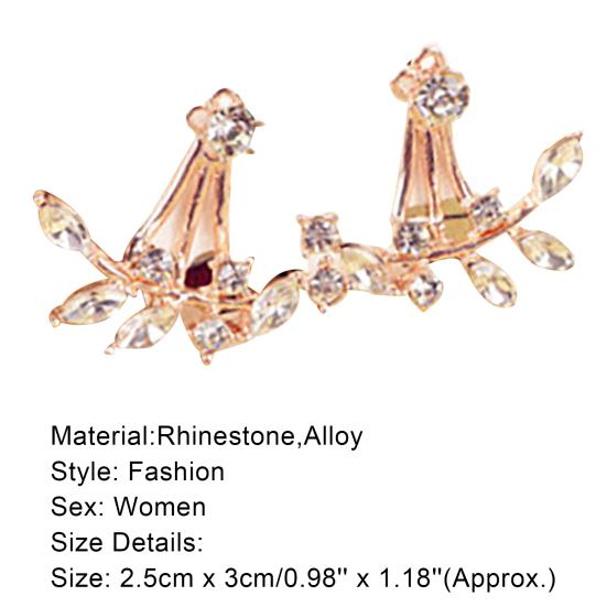 1 Pair Women Earrings Attractive Jewelry Gift Mini Women Rhinestone Ear Studs for Wedding