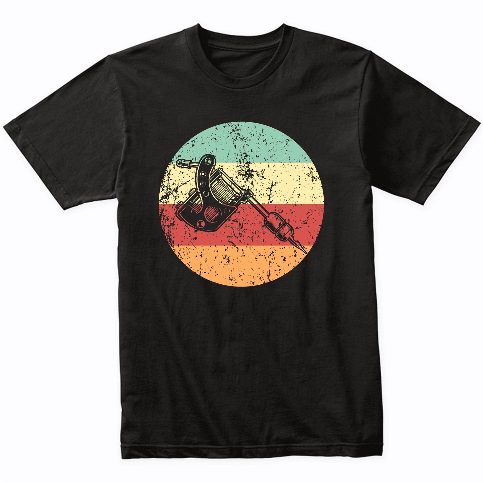 Tattoo Artist Retro Tattoo Gun Icon T-Shirt - Retro Colors S разноцветный