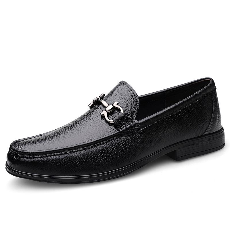 Men s Casual Genuine Leather Loafers - Soft Cowhide Business Shoes Size 44
