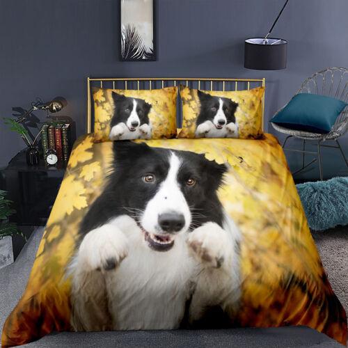 Dog Printed Bedding Set 2/3PCS Duvet Cover & Pillowcase Doona Quilt Cover