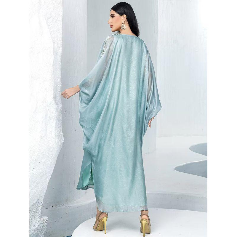 New Middle East Batwing Sleeve Rhinestone Robe Dress Diamond Studded Bat Sleeve Dress