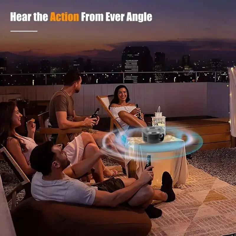 Mini Projector Screen 1080P 4K Portable Wired Projector Small Home Theater Kids Gift Cinema Video Smart HD TV Movie Media Player For IOS Android