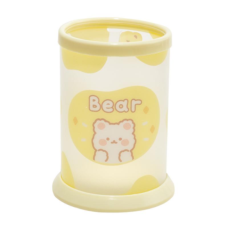 Kawaii Pen Holder Desktop Organizer INS New Fashion Cute Bear Bunny Office Stationery Box Makeup Pencil Holder Brush Stand