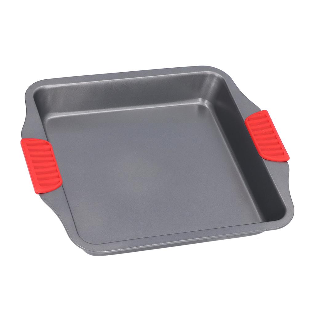 Baking Sheet Dual Red Silicone Handle Inadhesive Coating Carbon Steel Dishwasher Safe Deepened