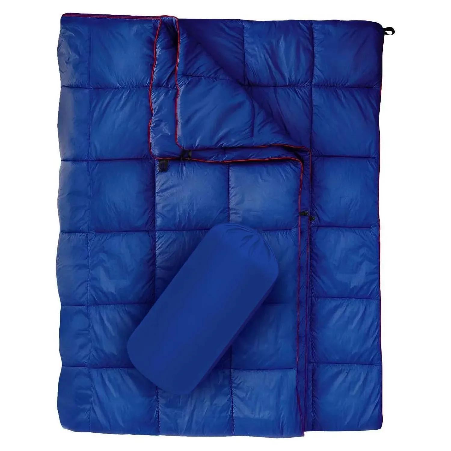 

Stay Dry and Comfy Travel Blanket Anywhere Outdoor Camping Windproof for Cold Weather Lightweight Waterproof Wearable Blanket синій