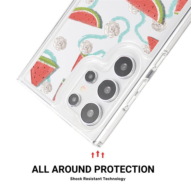 Ovocný průhledný kryt na telefon pro Samsung Galaxy S24 S23 S22 Plus Note 20 Ultra S21 S20 FE Silikonový měkký TPU Nárazuvzdorný zadní kryt
