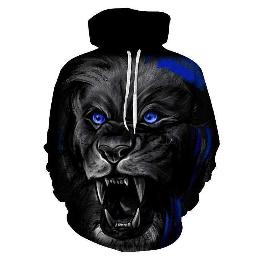 Nuova Felpa con Cappuccio da Uomo Serie Animali Digitali 3D Felpa Stampata Felpa alla Moda