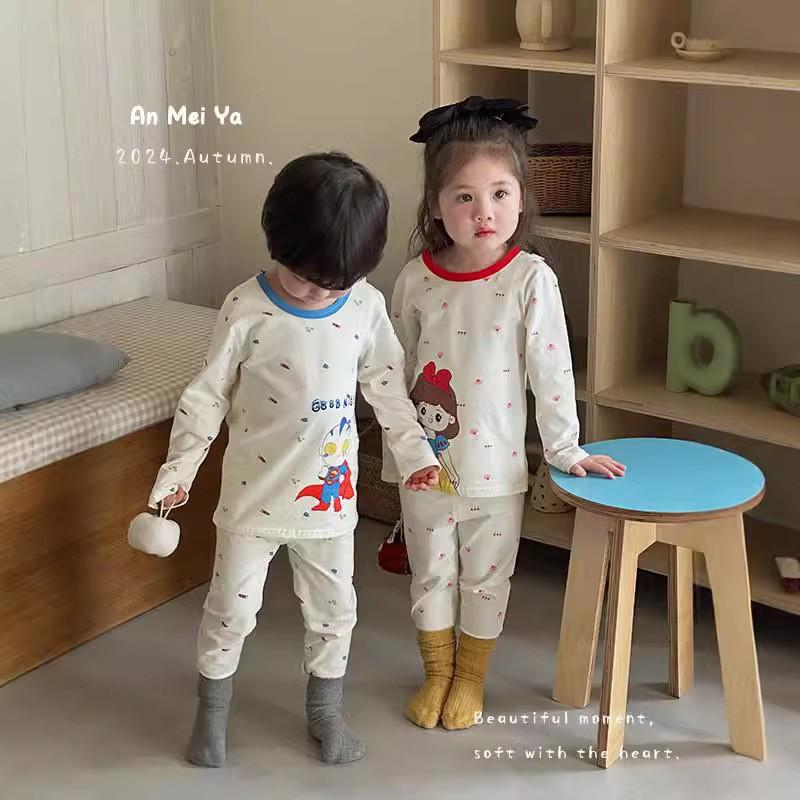 Kids Cotton Pajama Set Cartoon Sleepwear Underwear Boys Girls