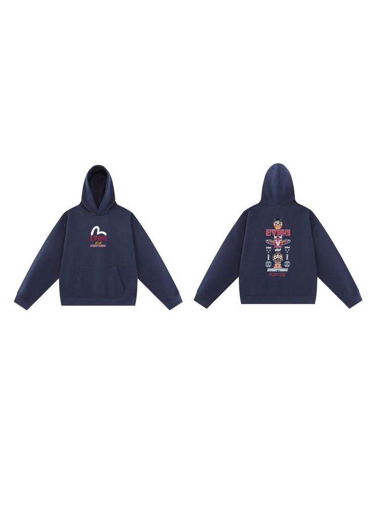 EVISU Fukujin 2025 Spring/Autumn Letter Print Hoodie