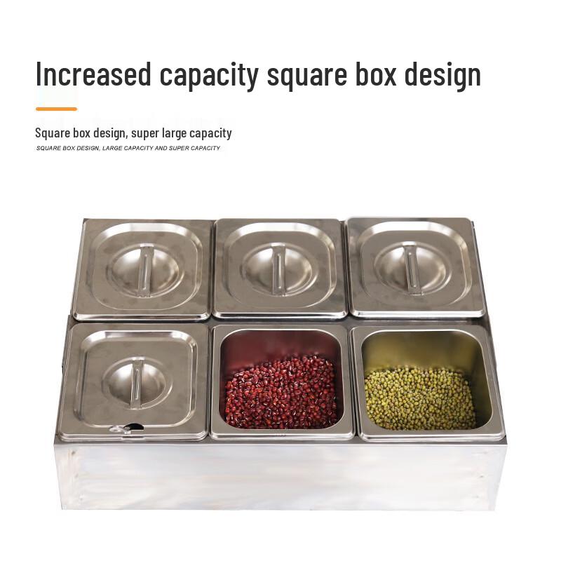 Commercial Stainless Steel 6-Compartment Condiment Organizer Rack