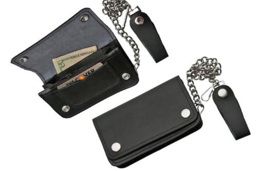 SZCO Supplies Biker Black Wallet, Small,