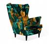 ARI PRINT Scandinavian Family Furniture Wing Chair, Tropical Monstera Leaves