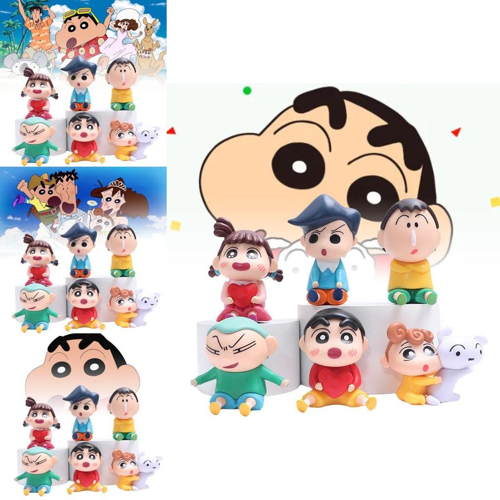 Adorable Pvc Sitting Crayon Shinchan Figure Collection With 6 Unique Designs