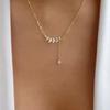 Alloy pendant jewelry high-end wheat ear tassel adjustable necklace female leaf collarbone chain