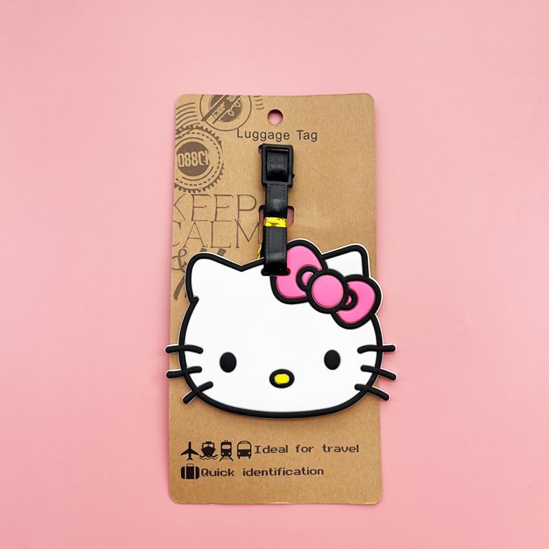 Hello Kitty Luggage Label Cute Kuromi Luggage Tag Cartoon Suitcase ID Address Holder Baggage Boarding Portable