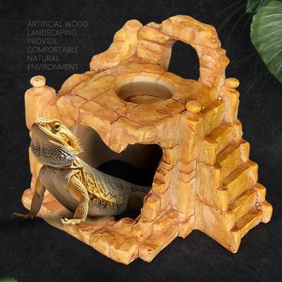 Reptile Hideout Cave Ornament Pets Supplies Versatile Modern Aquarium Shelter Decor Resin Hide